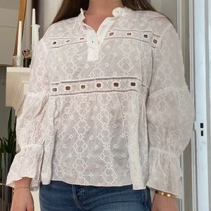See By Chloe White Poplin Top XS sz FR34